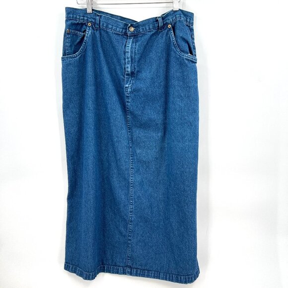 Vintage Penmans Plus Denim Maxi Skirt - Picture 1 of 3